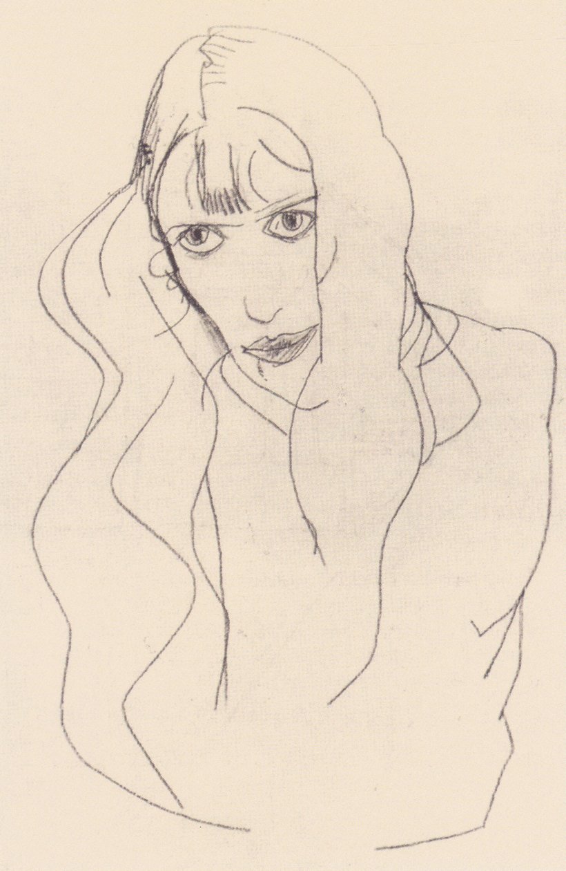 Bir kadın portresi Wally by Egon Schiele