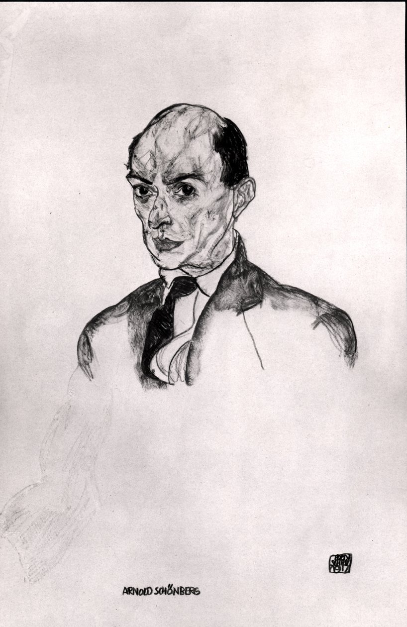 Arnold Schonberg'in Portresi (1874-1951) 1917 by Egon Schiele
