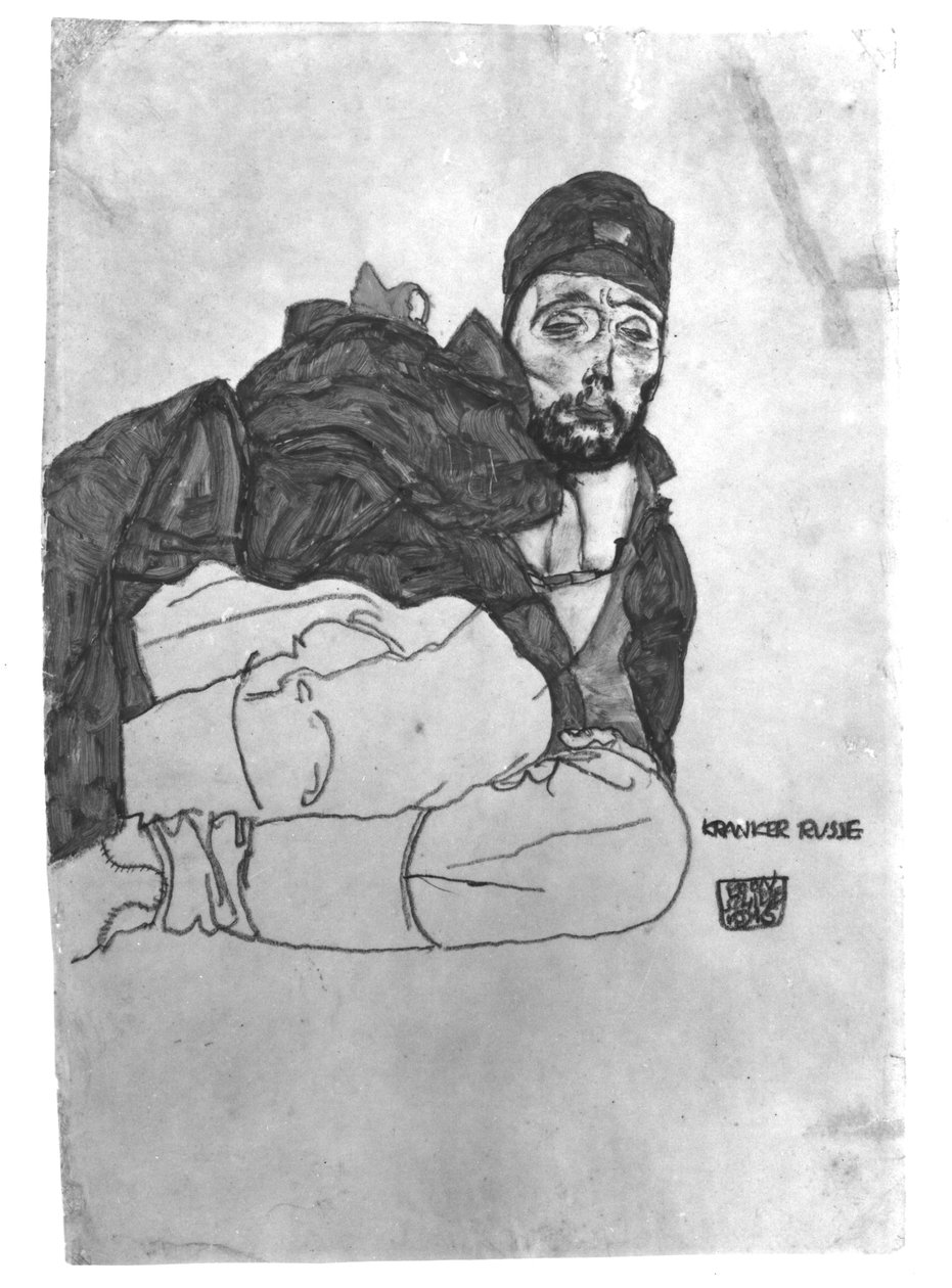 Hasta Bir Rus, 1915 by Egon Schiele
