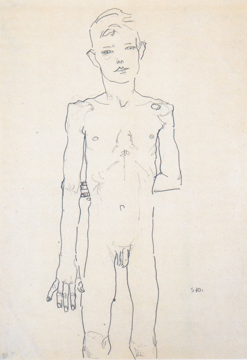 Ayakta duran bir çocuğun eylemi by Egon Schiele