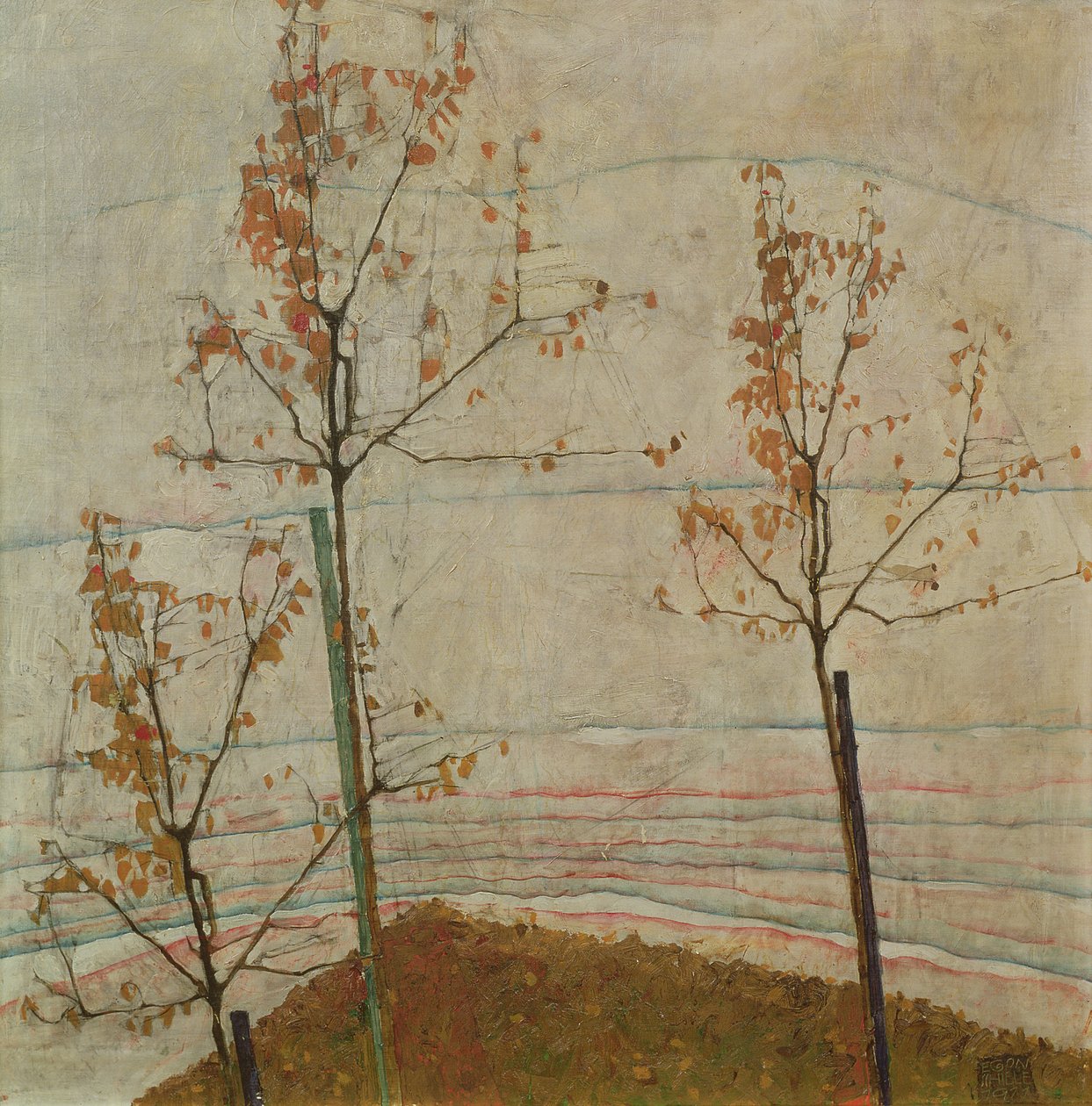 Sonbahar Ağaçları, 1911 by Egon Schiele