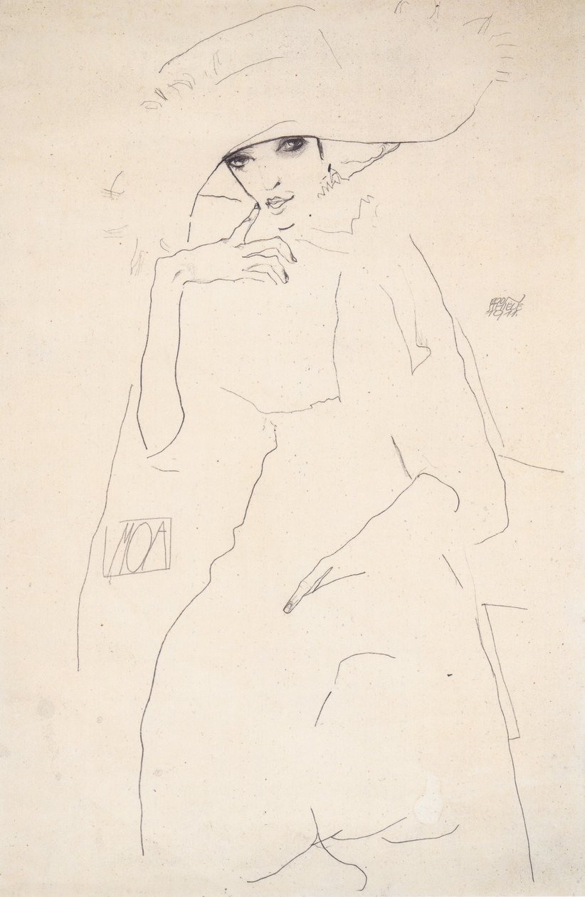 dansçı Moa portresi by Egon Schiele