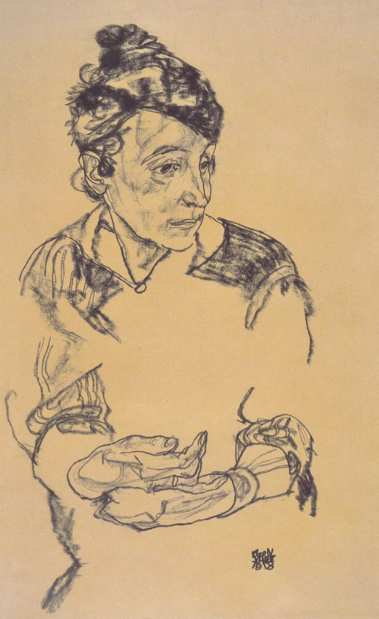 sanatçının annesi by Egon Schiele