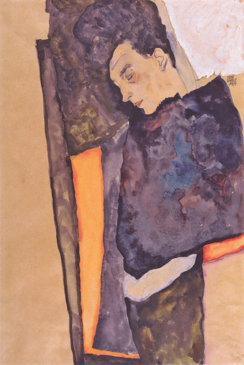 Sanatçının uyuyan annesi by Egon Schiele