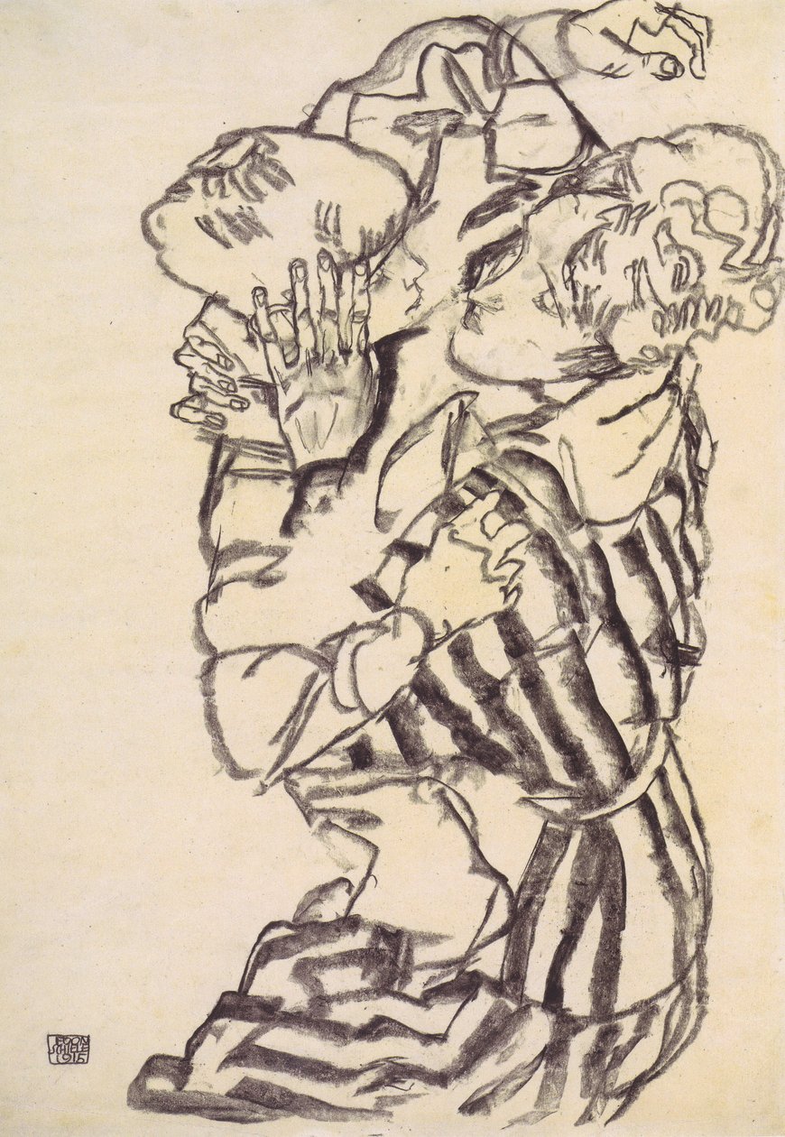 Edith Schiele yeğeni ile by Egon Schiele