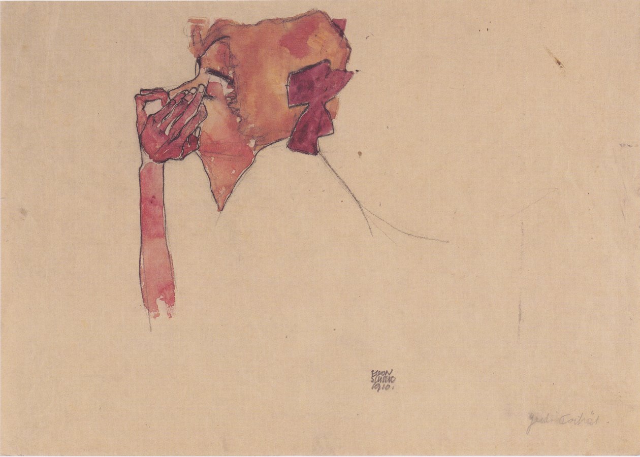 Bir saç dikişi ile Gerti Schiele by Egon Schiele