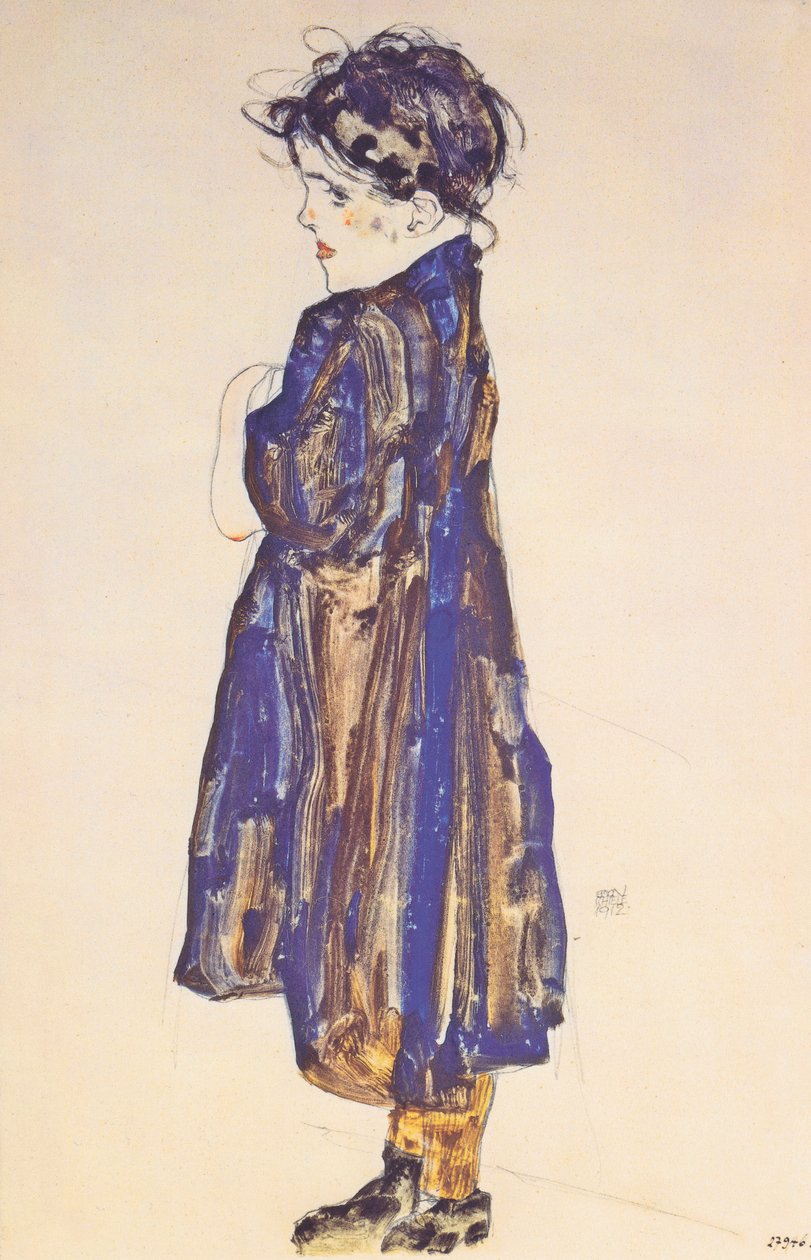 Ergen köylü kızı by Egon Schiele