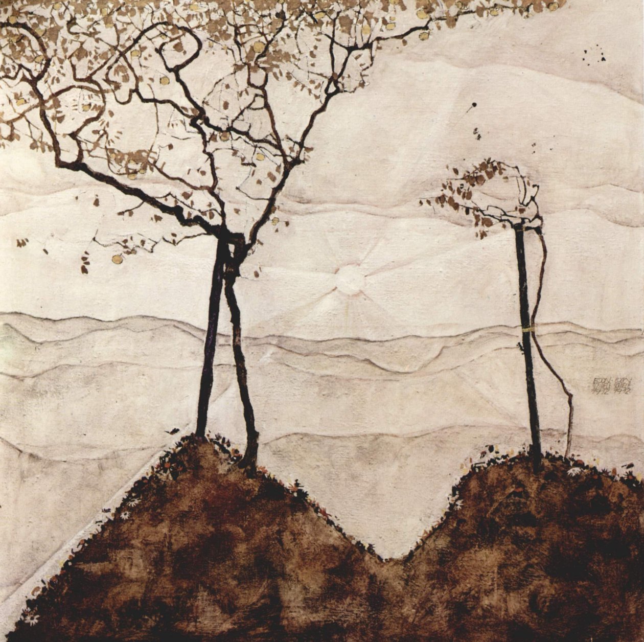 Sonbahar güneşi ve ağaçlar by Egon Schiele