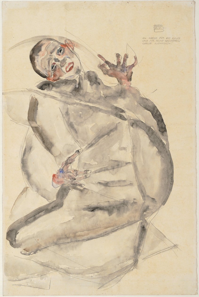 Sanat ve sevdiklerim için seve seve katlanırım by Egon Schiele