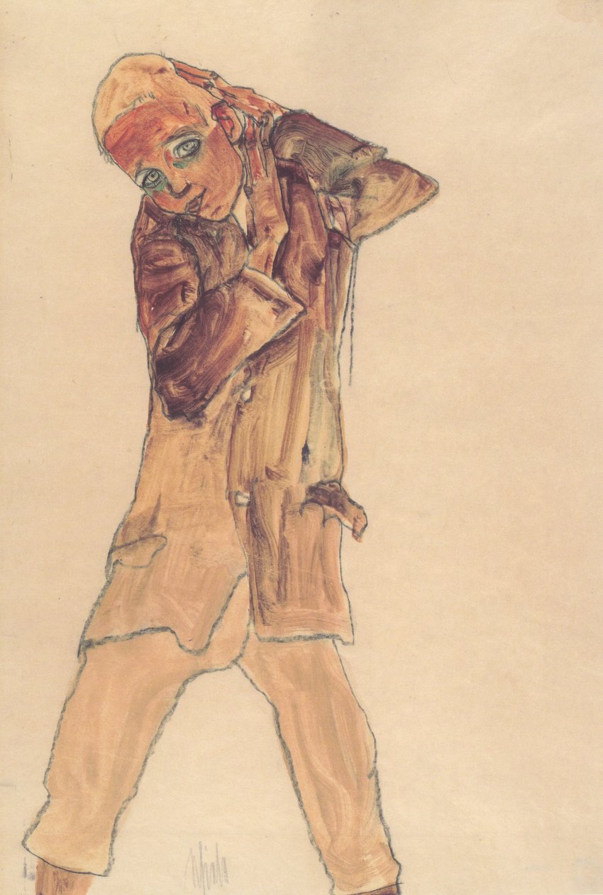 Uzun etekli çocuk by Egon Schiele