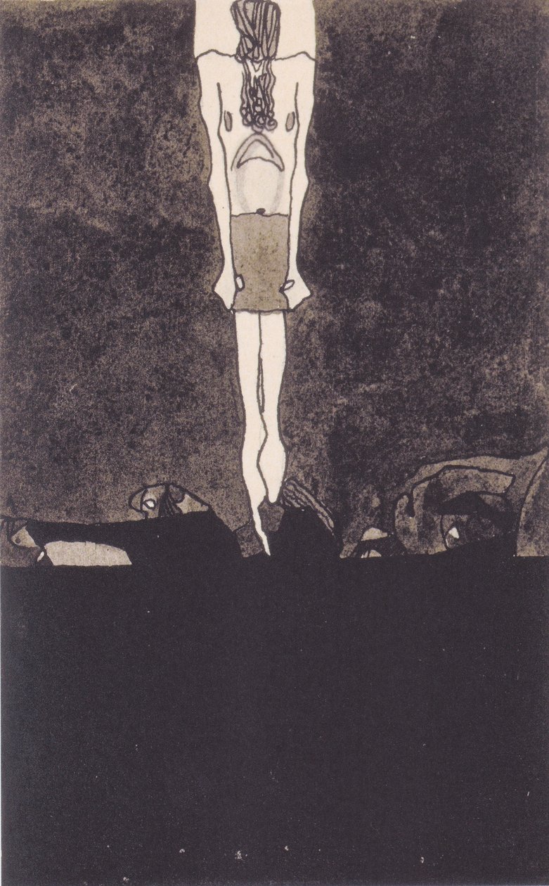 peştamallı adam by Egon Schiele