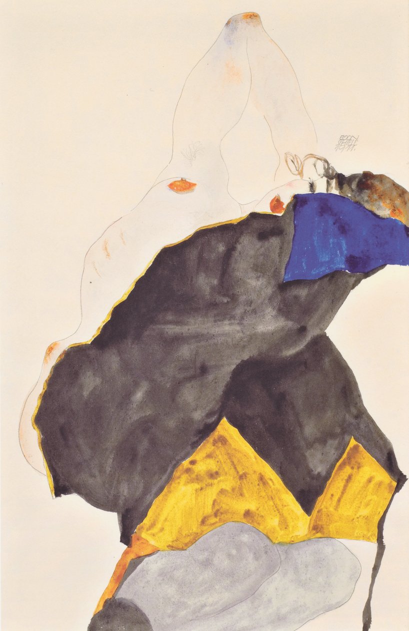 Dirseklerini kaldıran kız by Egon Schiele