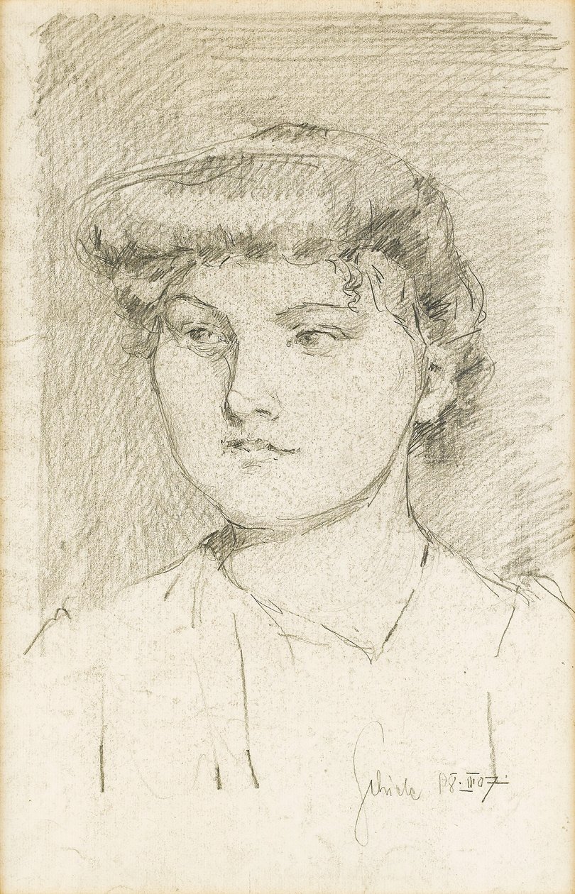 genç bir kızın portresi by Egon Schiele