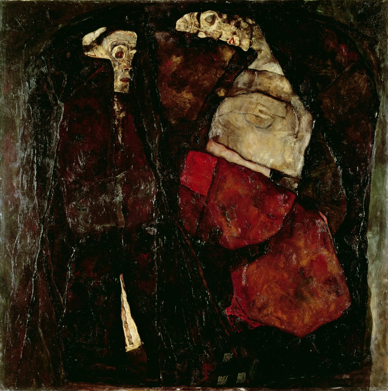 Hamile kadın ve Ölüm, 1911 by Egon Schiele