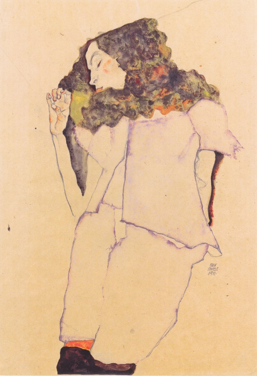 Uyuyan kız by Egon Schiele