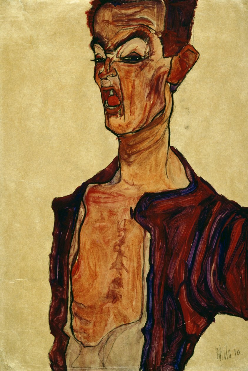 Otoportre Çığlık by Egon Schiele