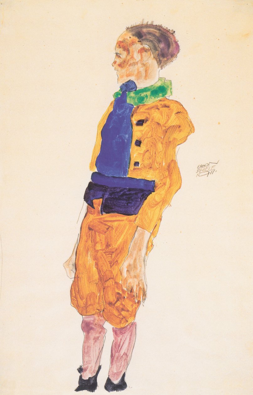 ayakta çocuk by Egon Schiele
