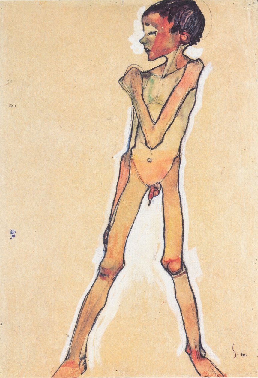 Stehener Knabenakt by Egon Schiele