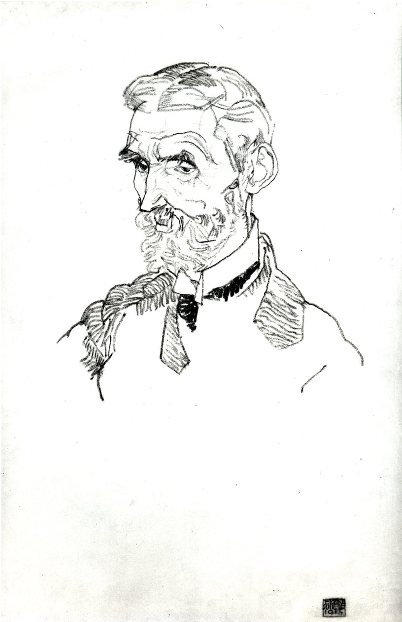 Sanatçının Kayınpederinin Portresi, Johann Harms, 1915 by Egon Schiele