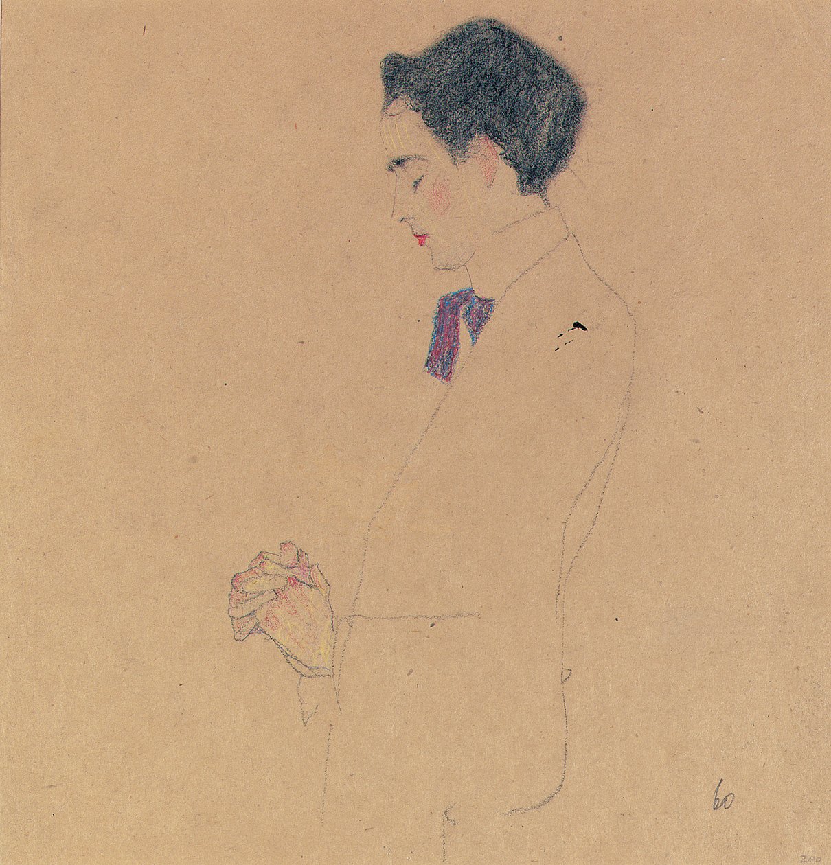 Katlanmış ellerle Anton Faistauer, 1909 by Egon Schiele
