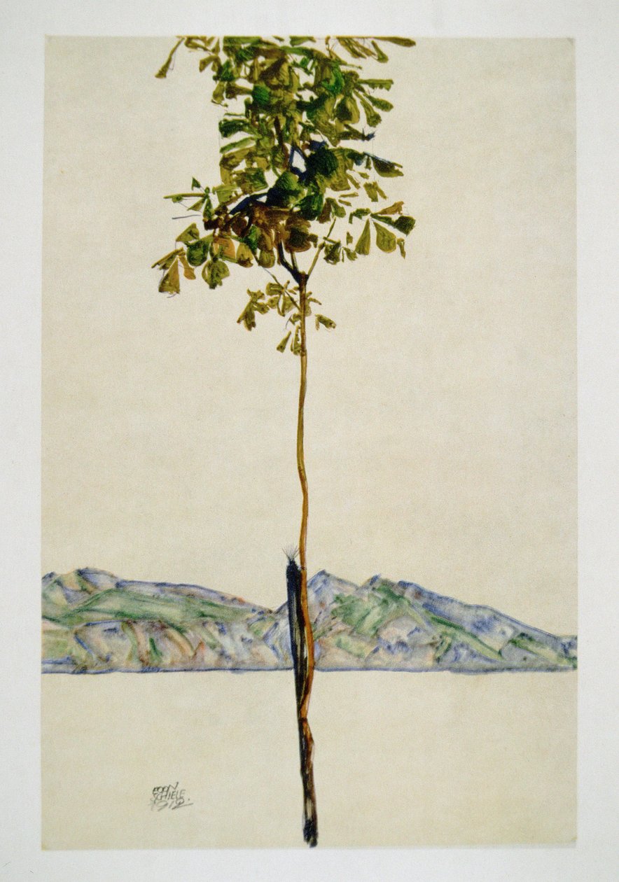 Baeumchen - Konstanz Gölü üzerindeki kestane ağacı by Egon Schiele
