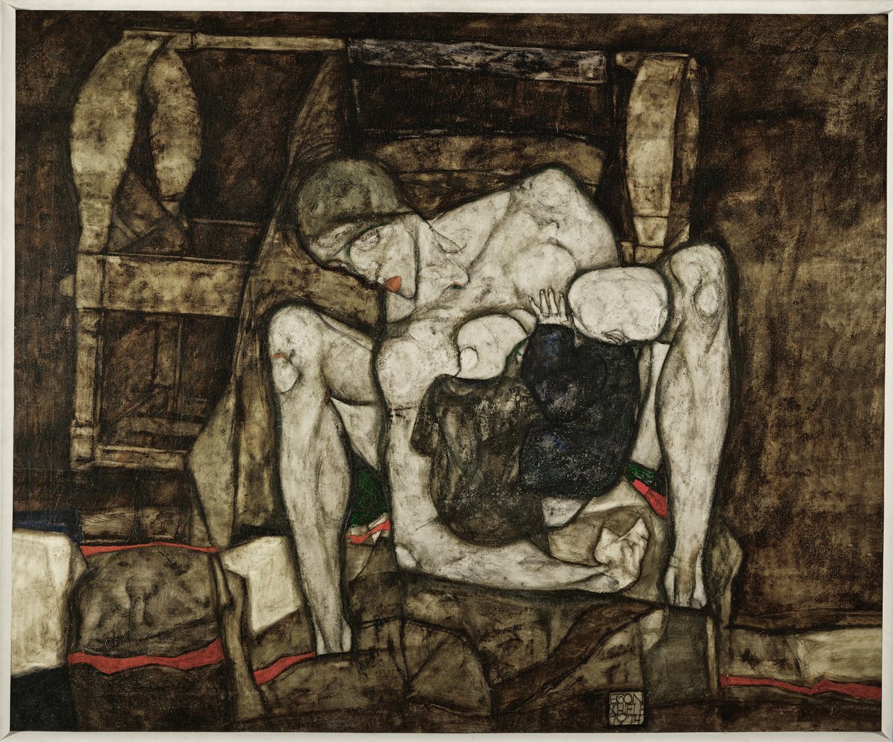 Blinde Mutter Kör anne (tuval üzerine yağlıboya) by Egon Schiele