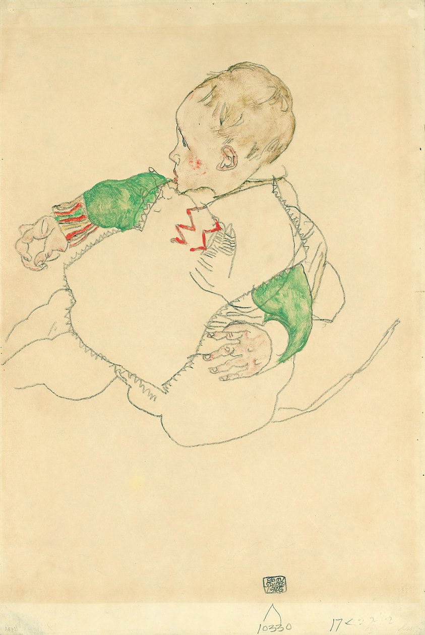Yeşil Kollu Çocuk by Egon Schiele