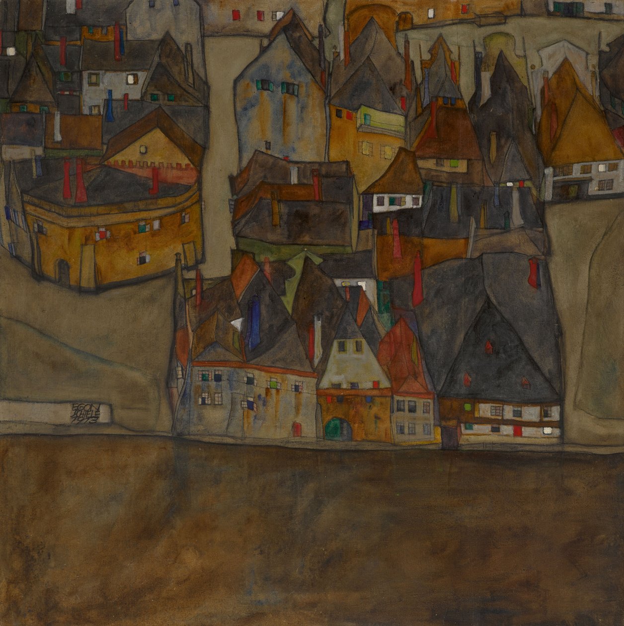 Alacakaranlıkta Şehir Küçük Şehir II, 1913. by Egon Schiele