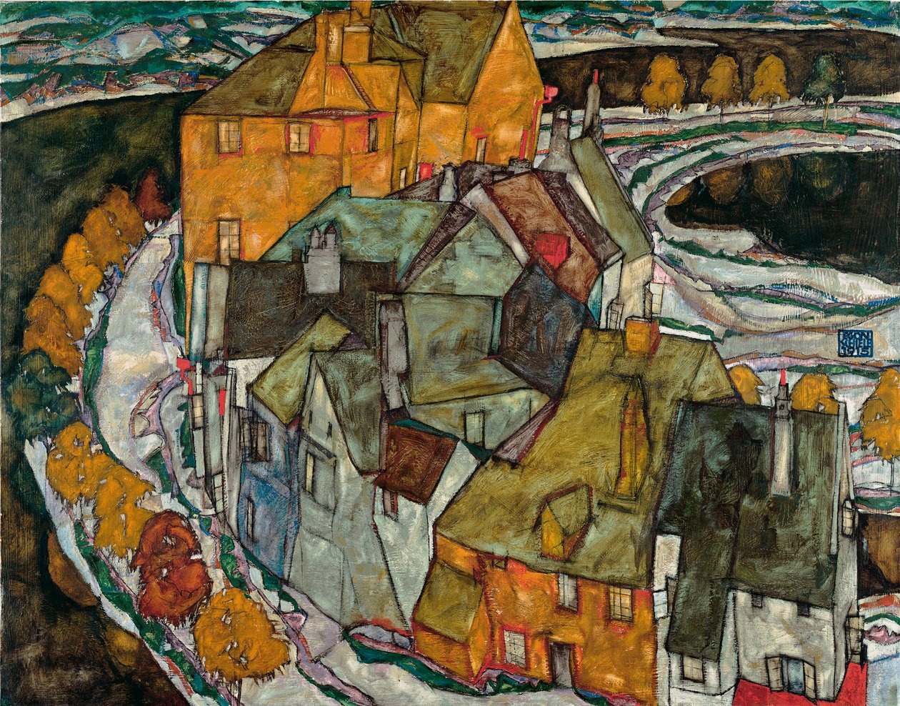 Crescent of Houses II (Island City) - Egon Schiele