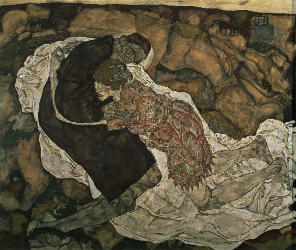 Ölüm ve Bakire (erkek ve kız) by Egon Schiele