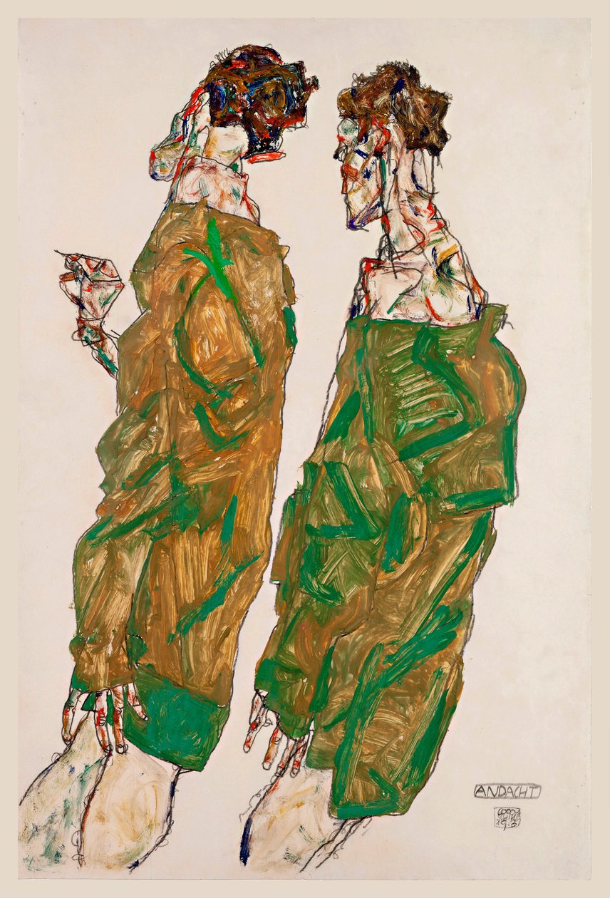 Adanmışlık - Çalışma Egon Schiele (1890-1918), kağıt üzerine guaj by Egon Schiele