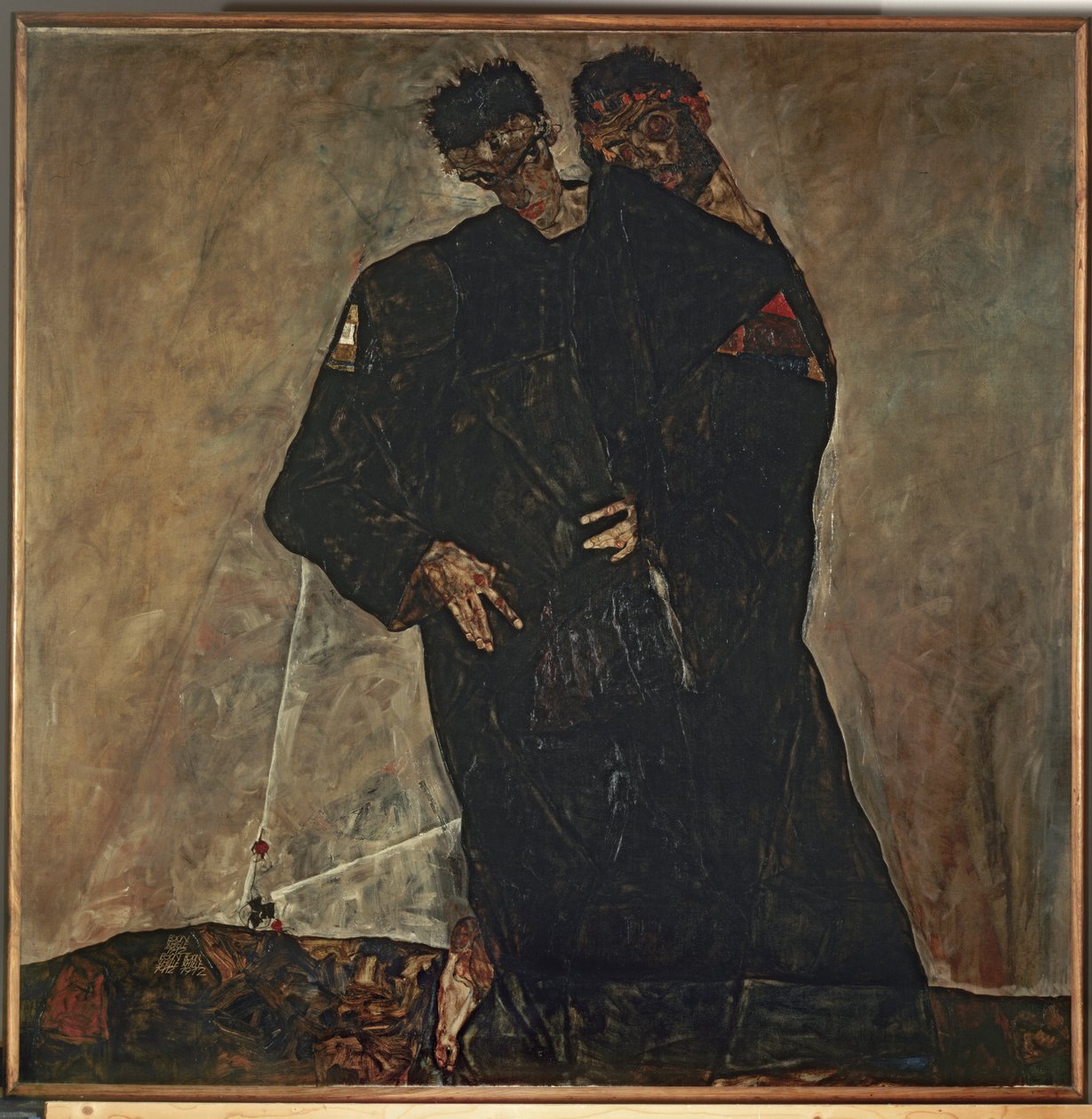 Die Eremiten (tuval üzerine yağlıboya) by Egon Schiele