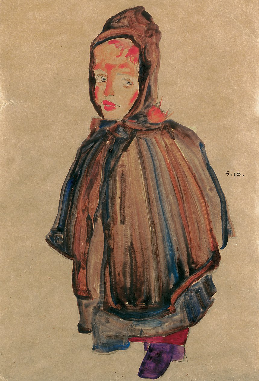 Kukuletalı kız, 1910 by Egon Schiele