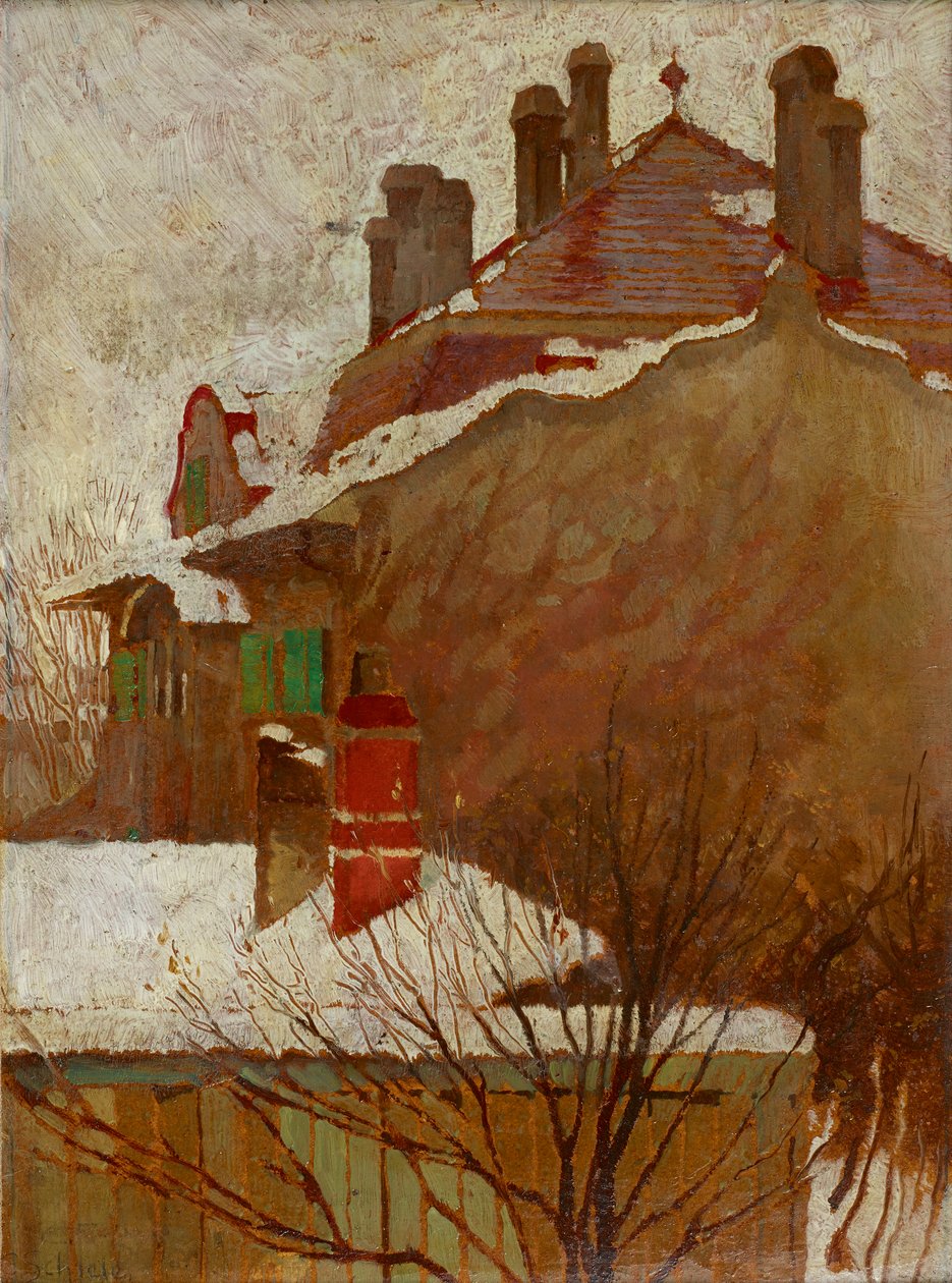 Kışın evler (stüdyodan görünüm) by Egon Schiele