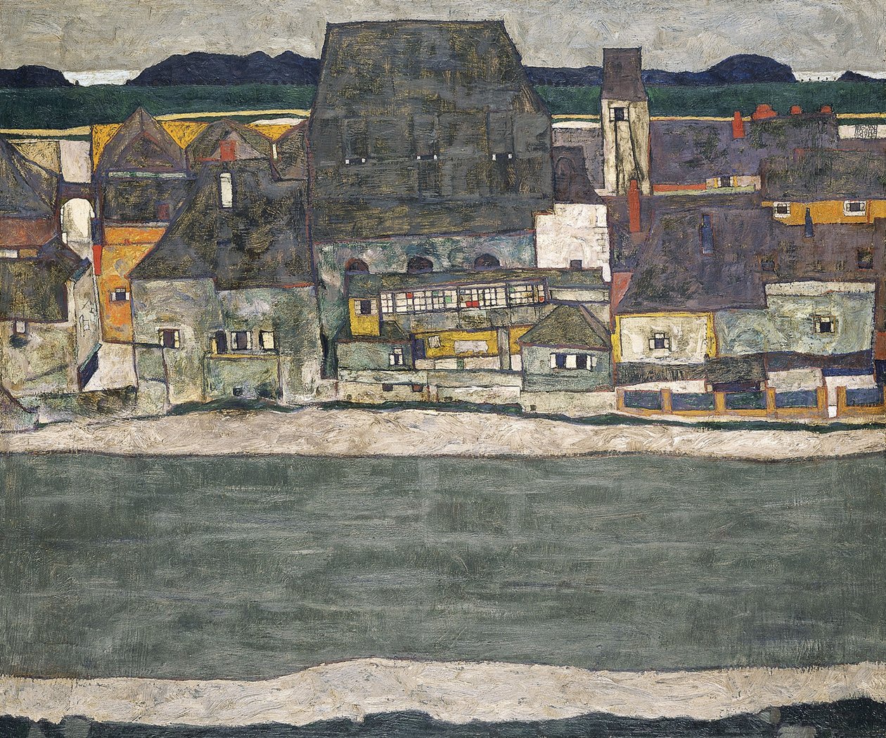 Eski Şehir Nehri Üzerindeki Evler, 1914 by Egon Schiele
