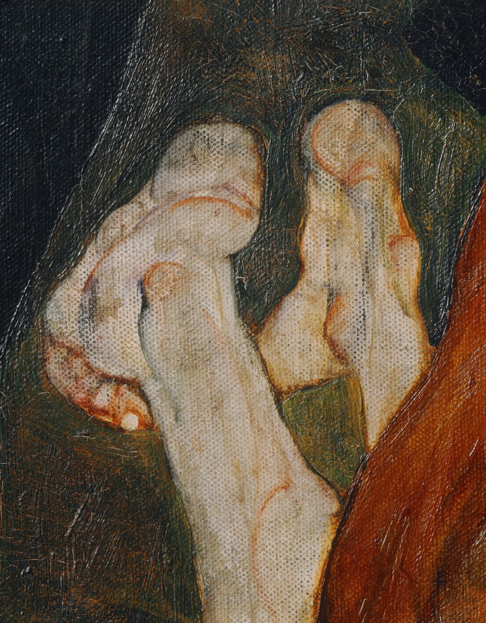 Kardinal und Nonne, Kardinal ve rahibe (tuval üzerine yağlıboya) by Egon Schiele
