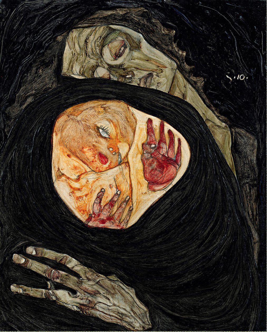 Ölü anne. Egon Schiele (1890-1918), ahşap üzerine yağlı boya tablo by Egon Schiele