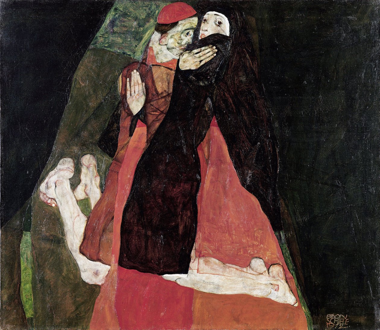 ""Kardinal ve Rahibe"" Tablosu Egon Schiele (1890-1918) 1912 Leopold Müzesi, Viyana by Egon Schiele