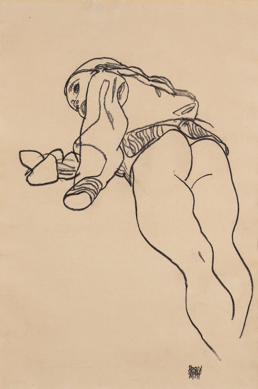 Uzanmak; Liegende, 1918 by Egon Schiele
