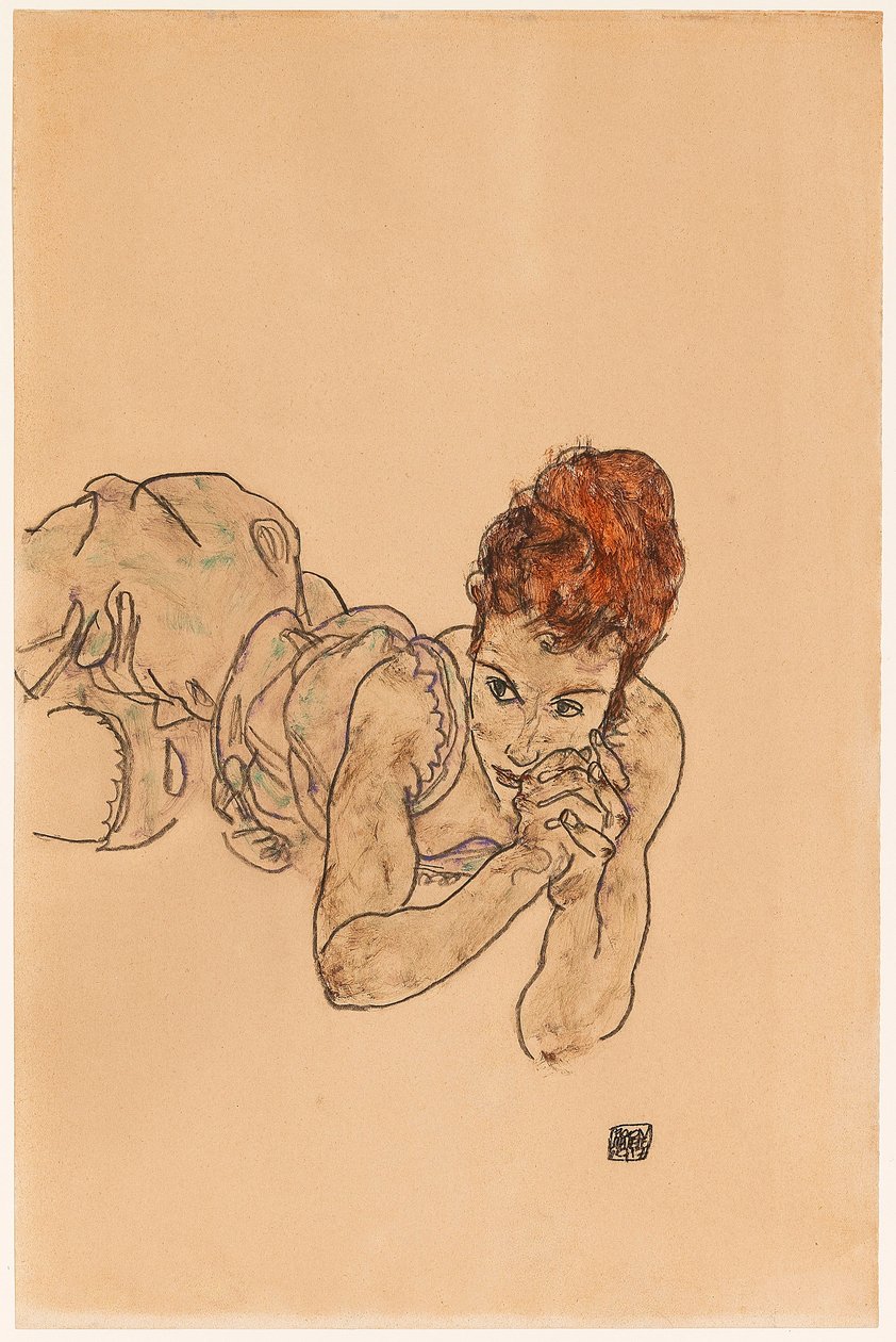 Yalancı kadın, 1917. by Egon Schiele