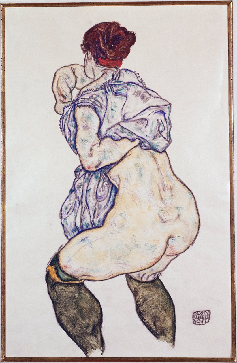 Yeşil Çoraplı Halbakt Hanım, 1917 by Egon Schiele