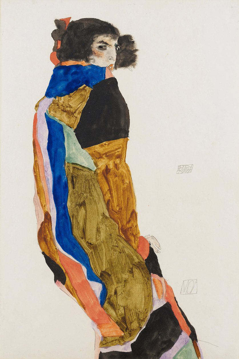 Moa. Egon Schiele (1890-1918), kağıt üzerine suluboya ve guaj çalışması by Egon Schiele