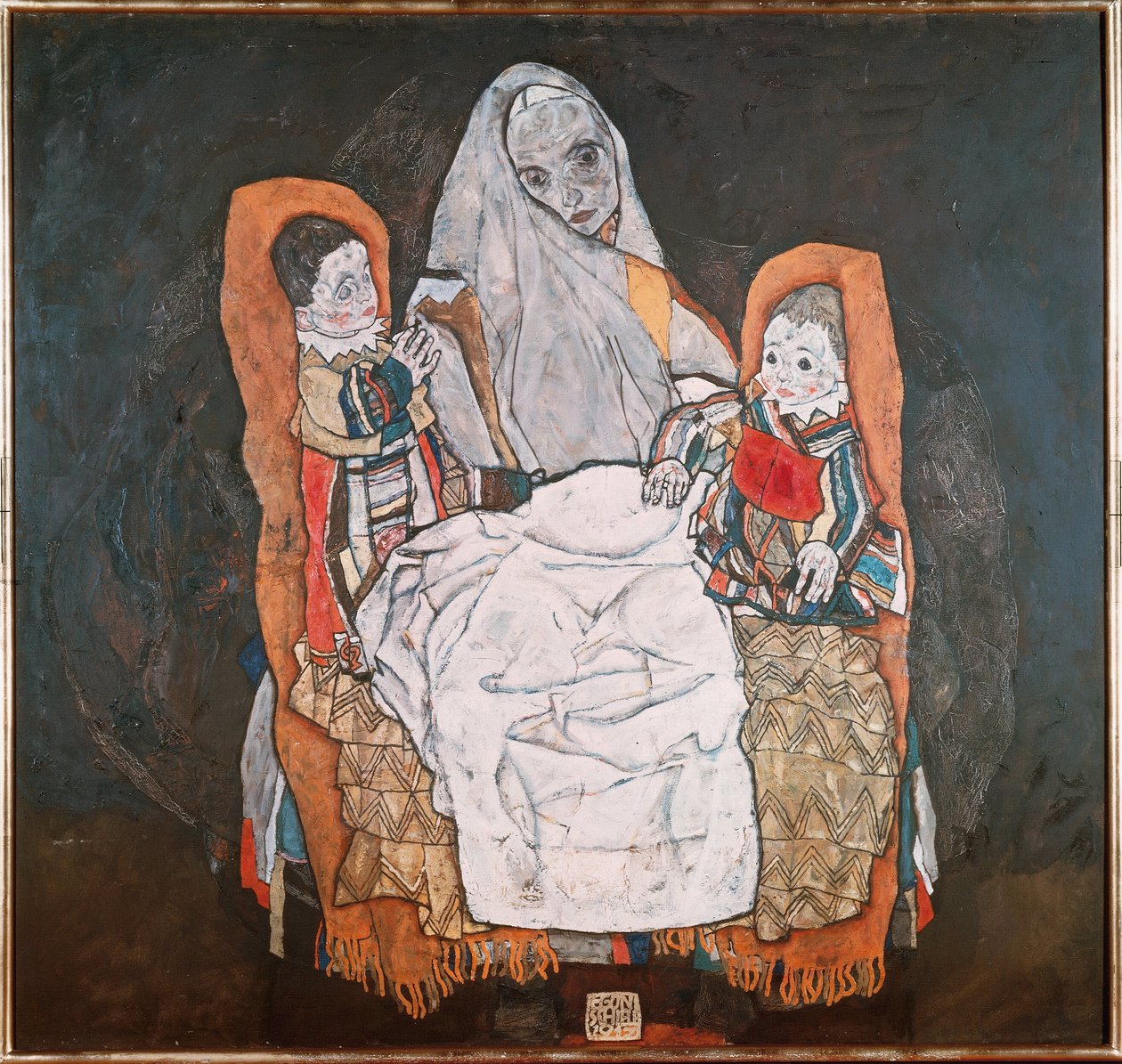 İki çocuğu olan anne, III by Egon Schiele