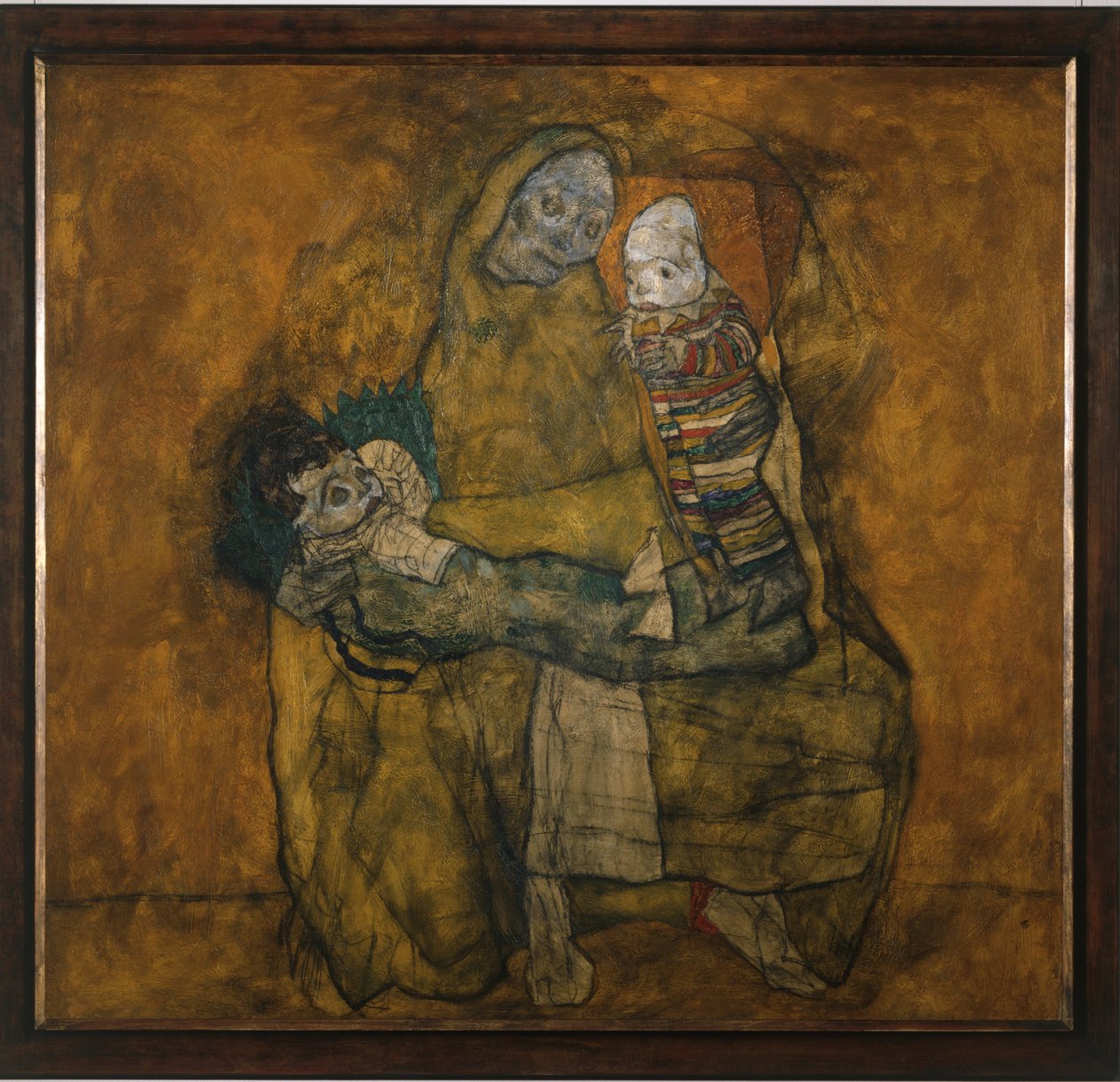 İki çocuklu anne (tuval üzerine resim) by Egon Schiele