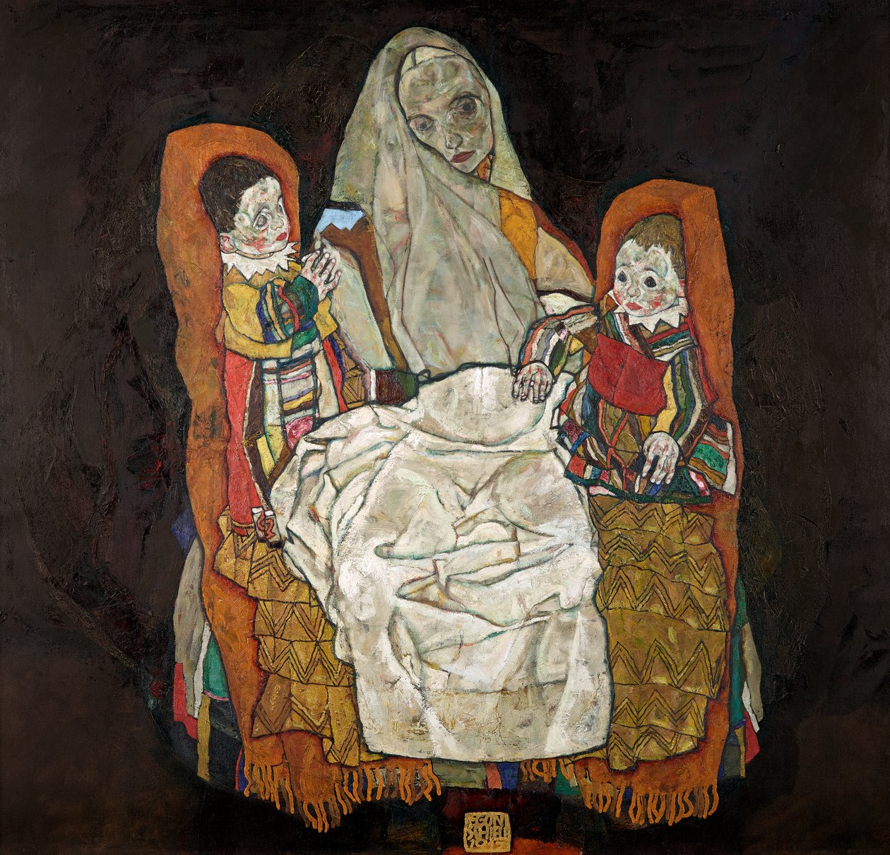 iki çocuklu anne III by Egon Schiele