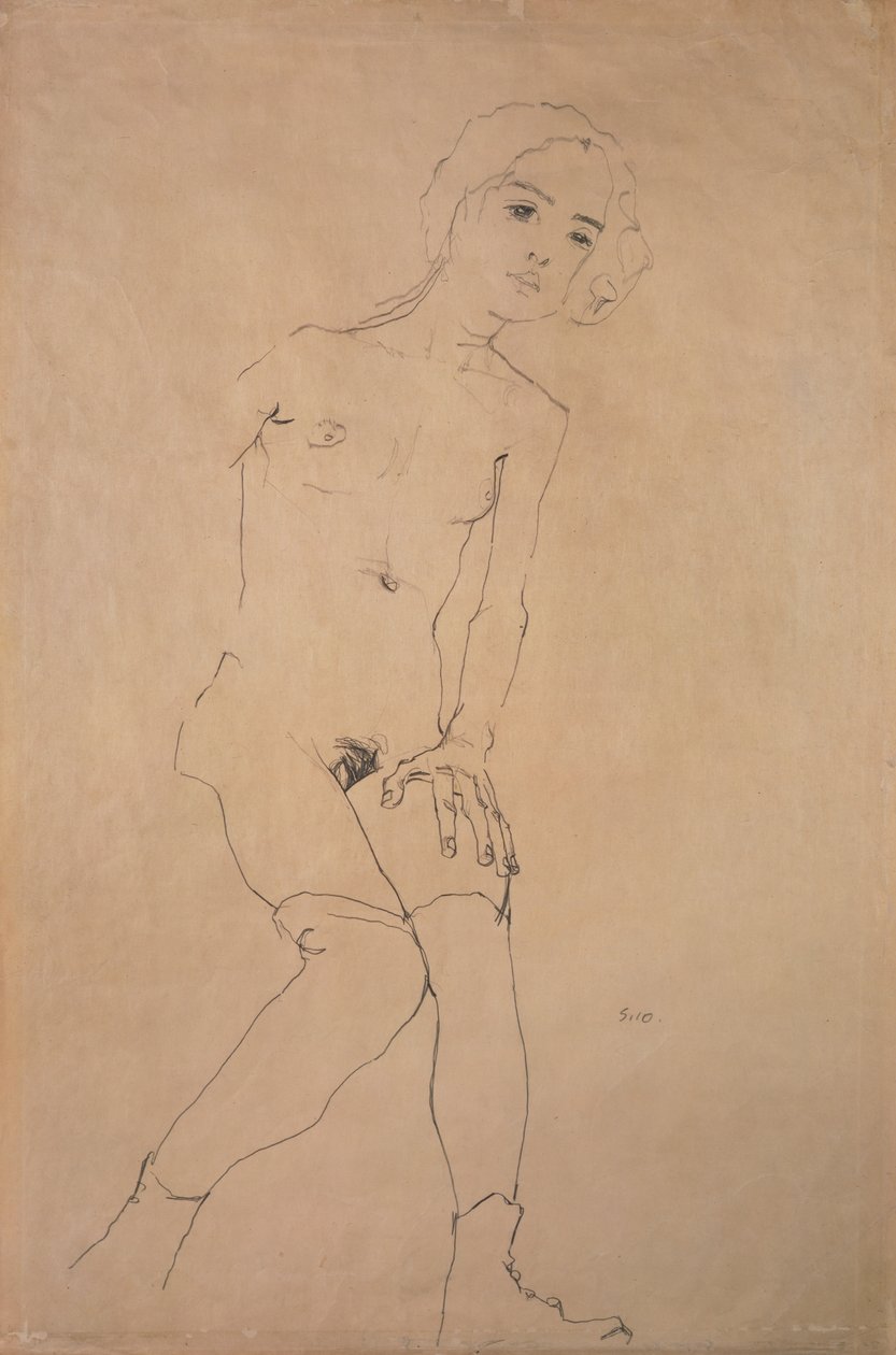 çıplak, 1910 by Egon Schiele