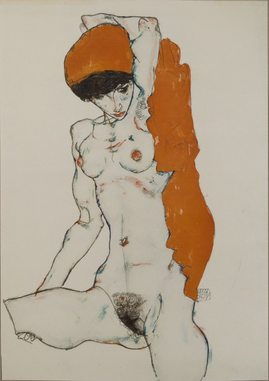 çıplak, 1914 by Egon Schiele