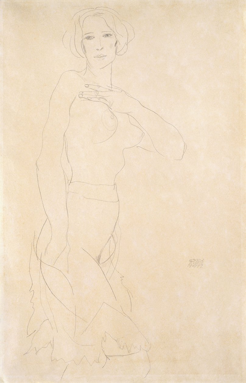 Çıplak Kız, 1912 by Egon Schiele