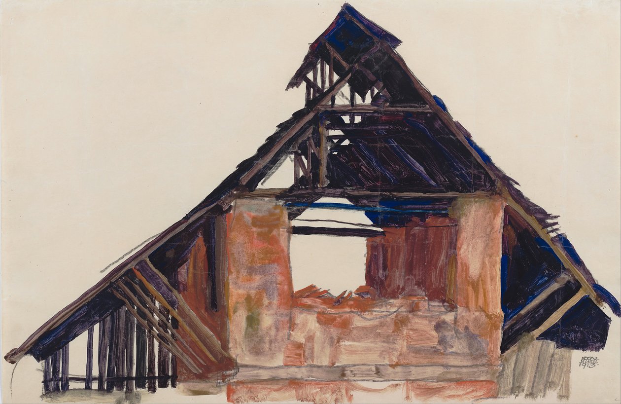 Eski Gable, 1913 by Egon Schiele