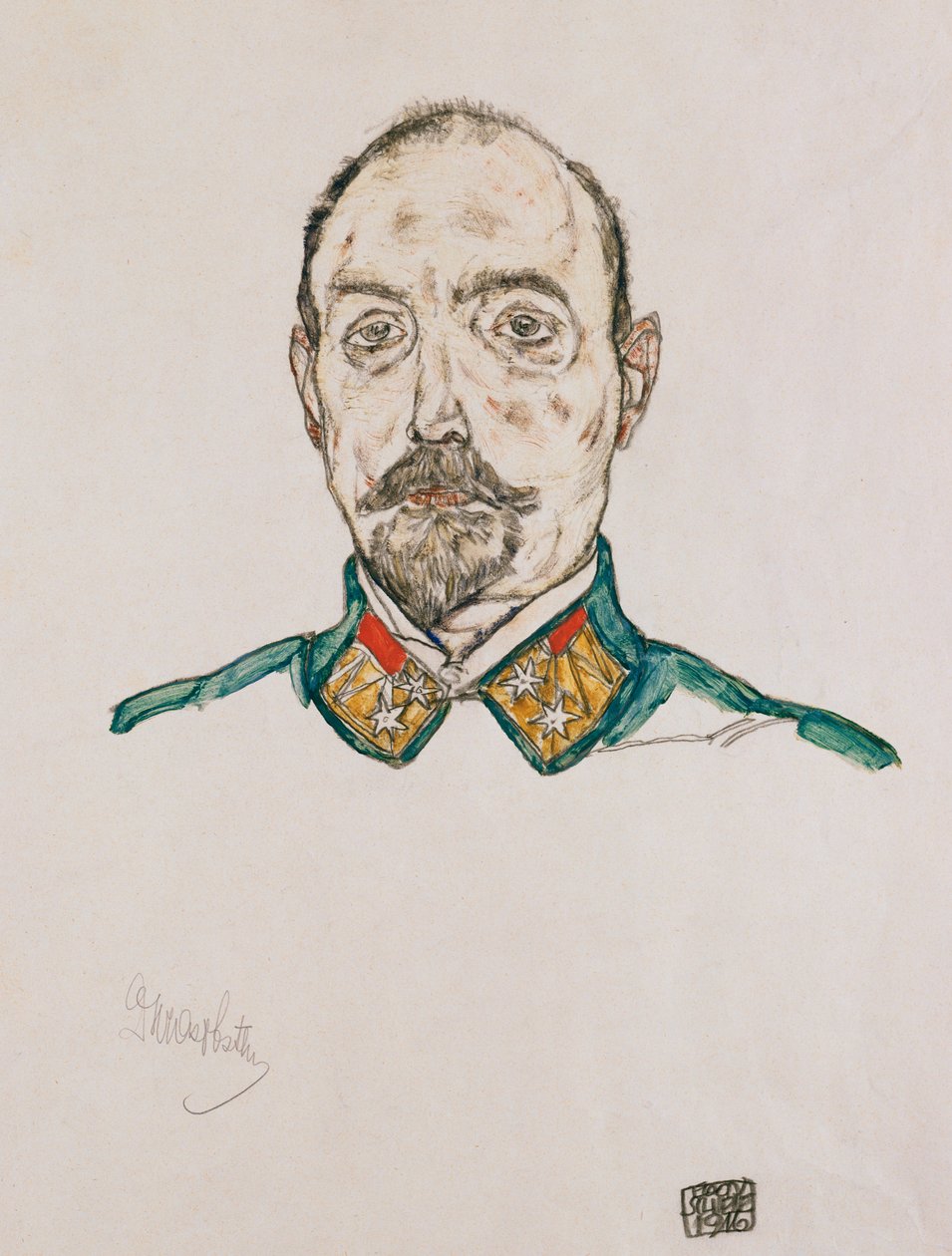 Birinci Subayın Portresi, 1916 by Egon Schiele